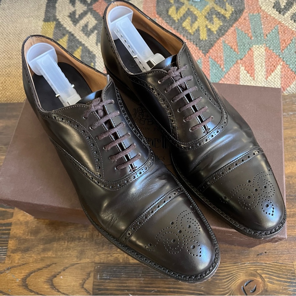 Church’s $1,500 Cap Toe Brogue Oxfords Polished Calf Leather 80 F US9